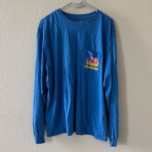 CHUBBIES Blue Long Sleeve Pocket Tee size XL